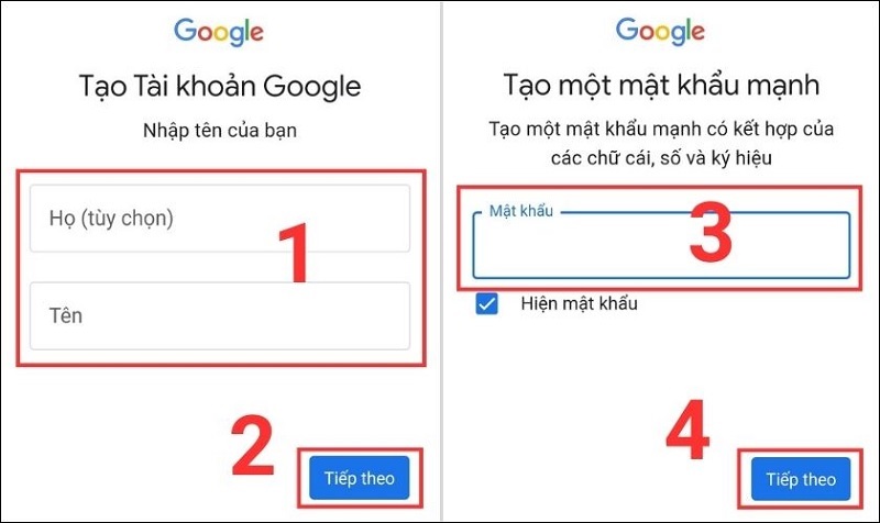 Nhập chính xác các thông tin cá nhân được yêu cầu