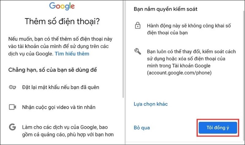 Nhấn nút Tôi đồng ý