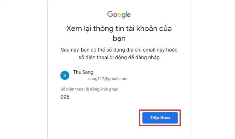 Nhấn Tiếp theo