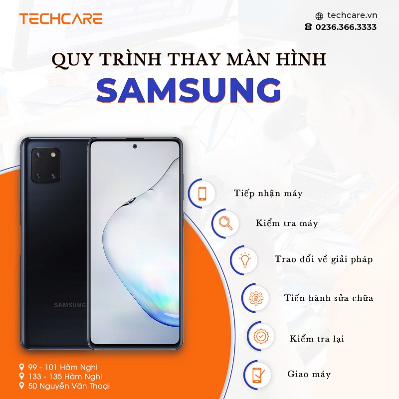 Techcare - Địa chỉ thay màn hình điện thoại Samsung uy tín Đà Nẵng