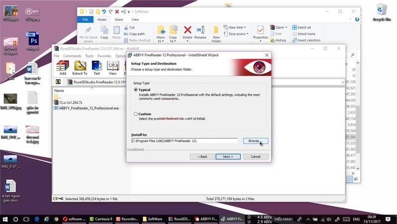 Lưu trữ phần mềm bằng cách chọn Browse