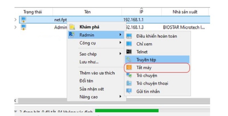 Tính năng tắt máy tính từ xa