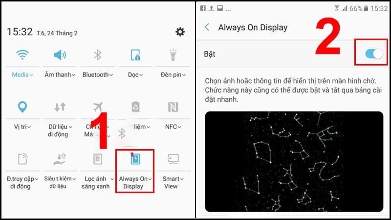 Nhấn giữ vào biểu tượng Always On Display