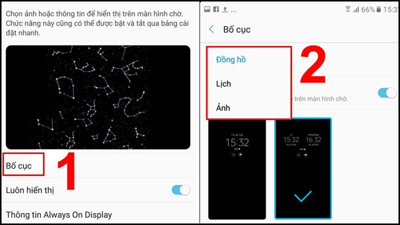 Chọn kiểu màn hình hiển thị