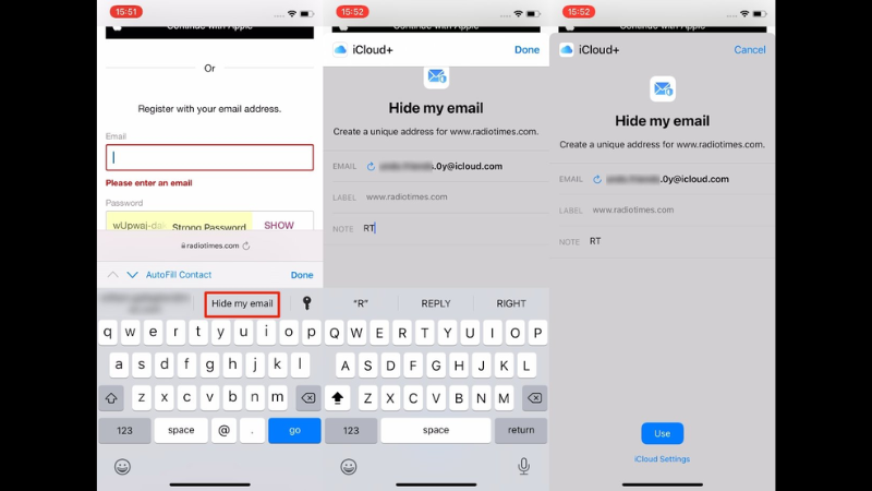 Ẩn Địa Chỉ Email trên điện thoại iPhone