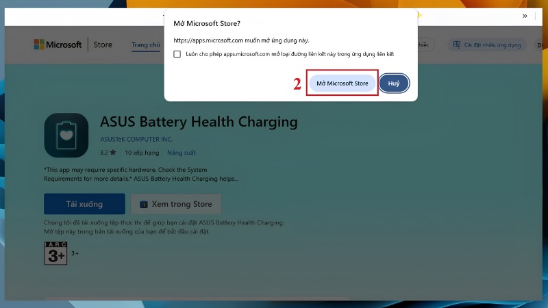 Tải ASUS Battery Health Charging từ Microsoft Store bước 2 Tải ASUS Battery Health Charging từ Microsoft Store bước 2