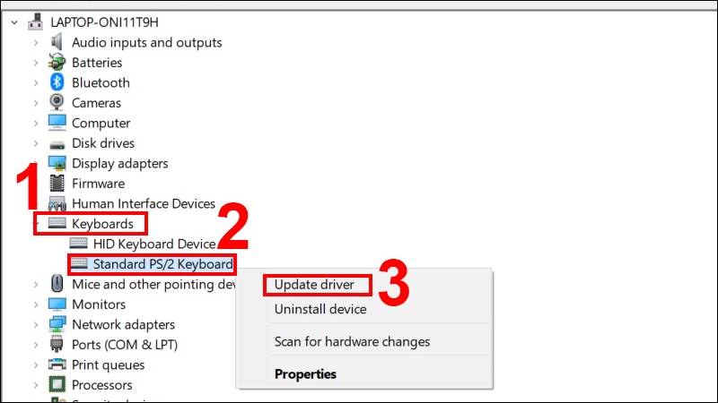 Cập nhật hoặc cài lại driver bước 2 Cập nhật hoặc cài lại driver bước 2