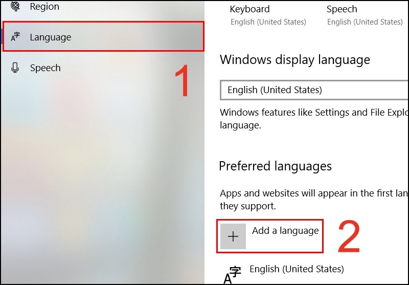 Giao diện Settings với mục Time & language được khoanh đỏ Giao diện Settings với mục Time & language được khoanh đỏ