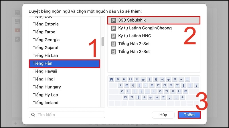 Cách cài bàn phím tiếng Hàn trên máy tính macOS bước 4 Cách cài bàn phím tiếng Hàn trên máy tính macOS bước 4