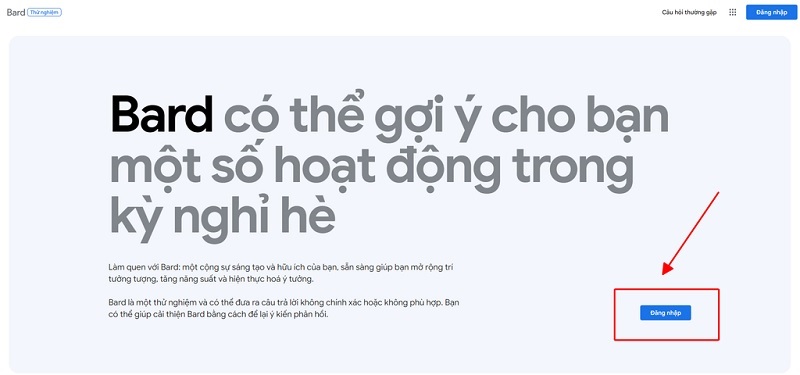 Chọn vào nút Đăng nhập