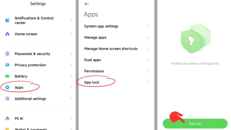 Bật App Lock