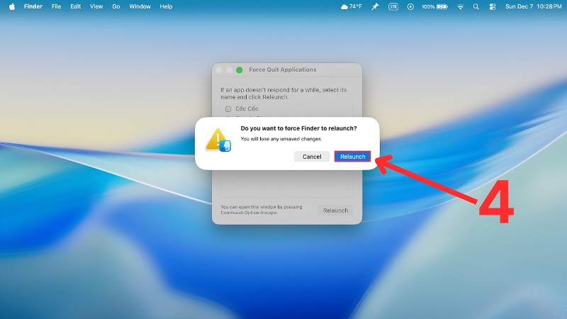 Tổ hợp phím Option Command Esc trên bàn phím Mac bước 3 Tổ hợp phím Option Command Esc trên bàn phím Mac bước 3