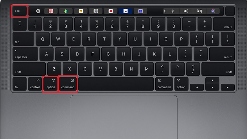 Tổ hợp phím Option Command Esc trên bàn phím Mac bước 1 Tổ hợp phím Option Command Esc trên bàn phím Mac bước 1