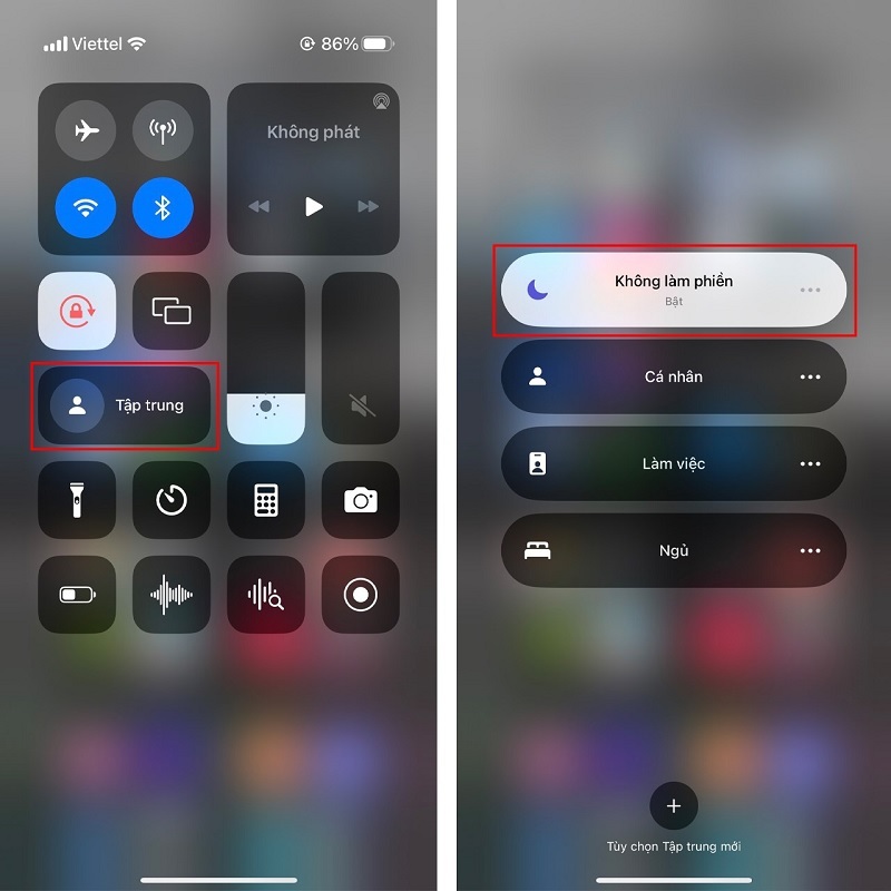 Kích hoạt chế độ Không làm phiền