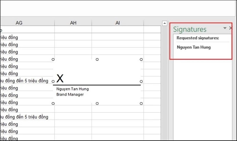 Xem thông tin chi tiết về chữ ký ẩn