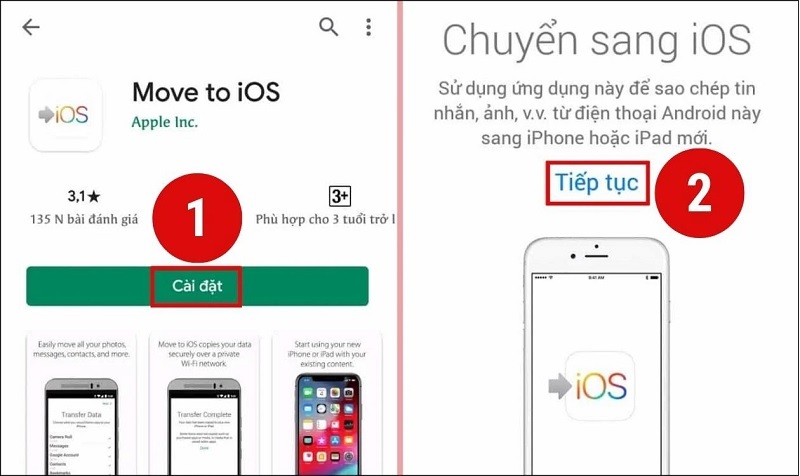 Khởi động ứng dụng Move to iOS