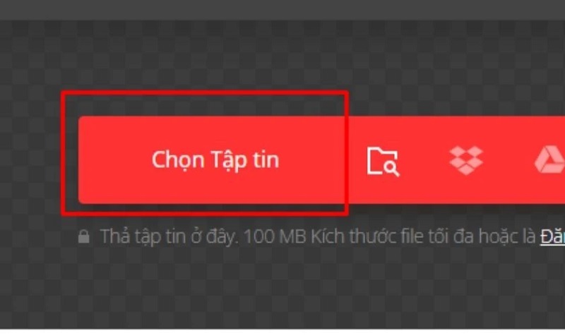 Nhấn vào nút Chọn tập tin