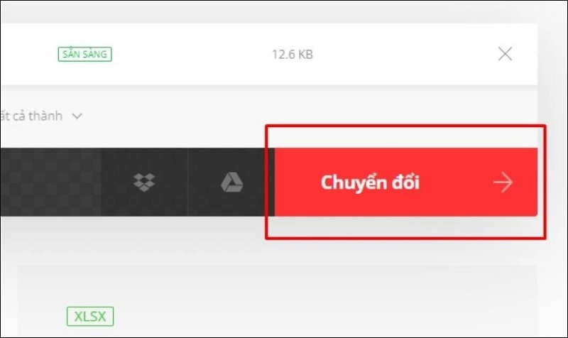 Nhấn nút Chuyển đổi