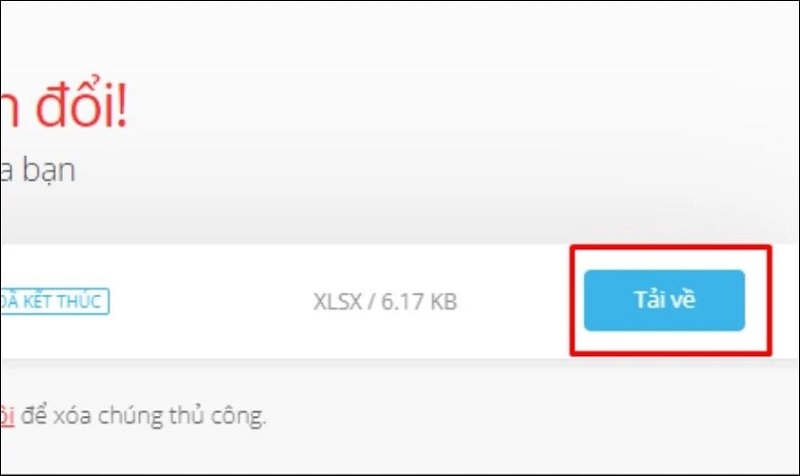 Nhấn vào nút Tải về