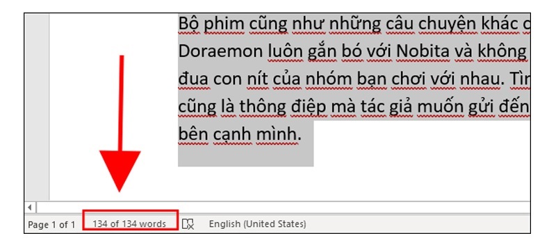 Click chuột vào chữ Words