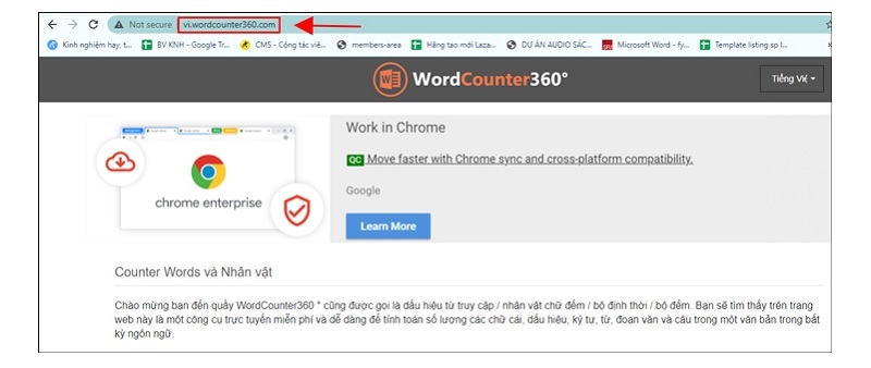Truy cập vào Word Counter 360