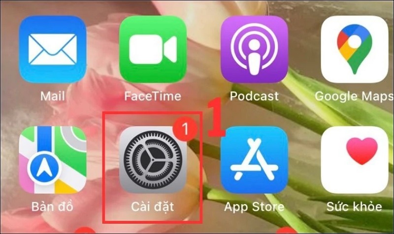 Mở ứng dụng Cài đặt