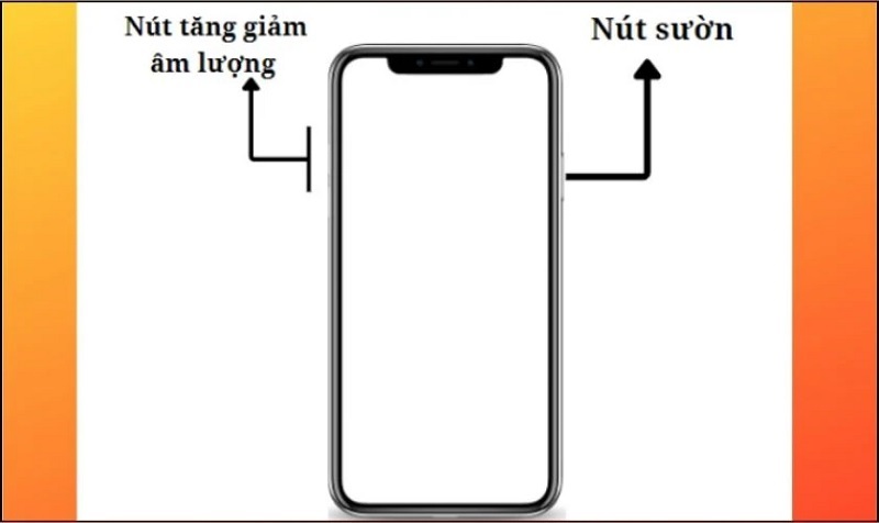 Nhấn giữ đồng thời vào nút nguồn và nút tăng giảm âm lượng