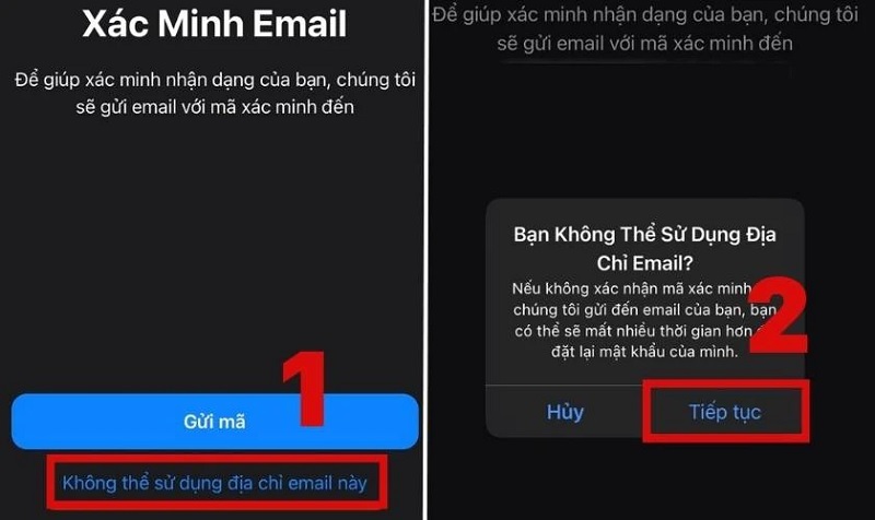 Nhấn nút Tiếp tục