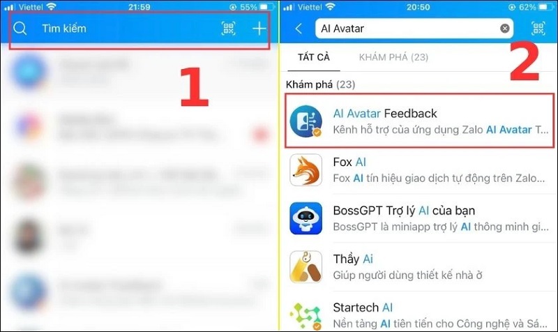 Chọn vào mục AI Avatar Feedback