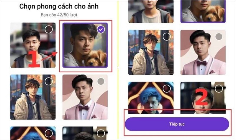 Nhấn nút Tiếp tục