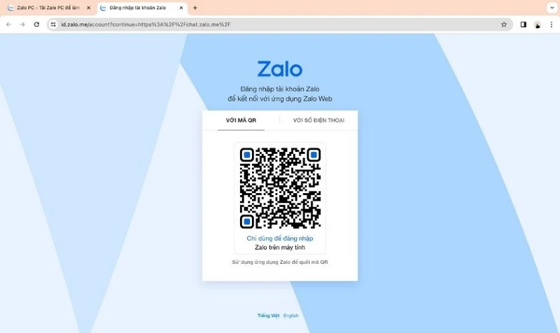 Mã QR sẽ được hiển thị