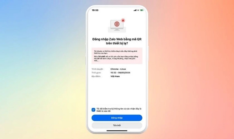 Nhấn vào nút Đăng nhập