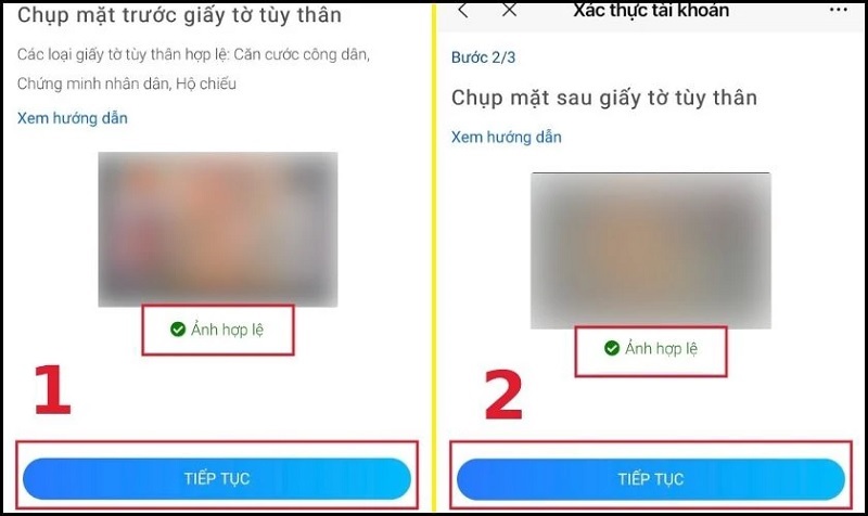 Nhấn nút Tiếp tục