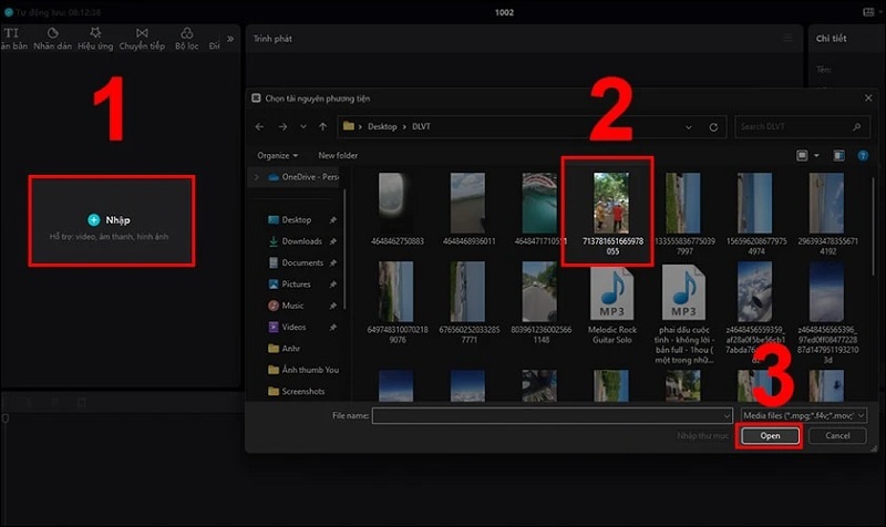 Chọn Nhập có biểu tượng dấu cộng