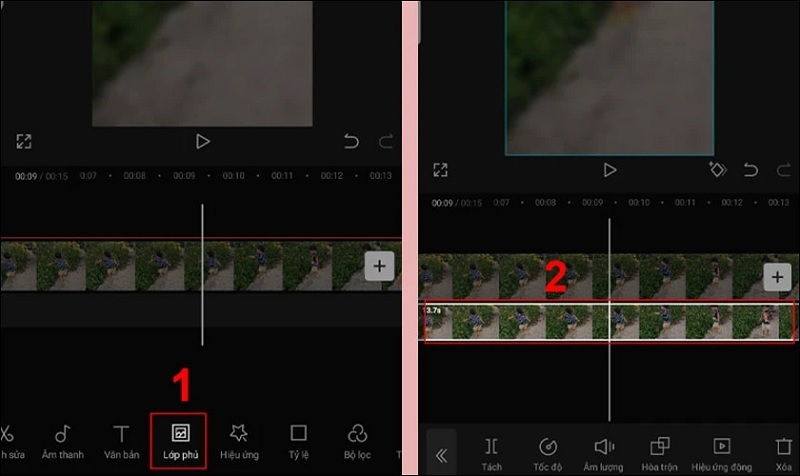 Chọn vào Lớp phủ