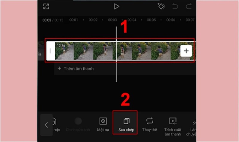 Chọn vào mục Sao chép