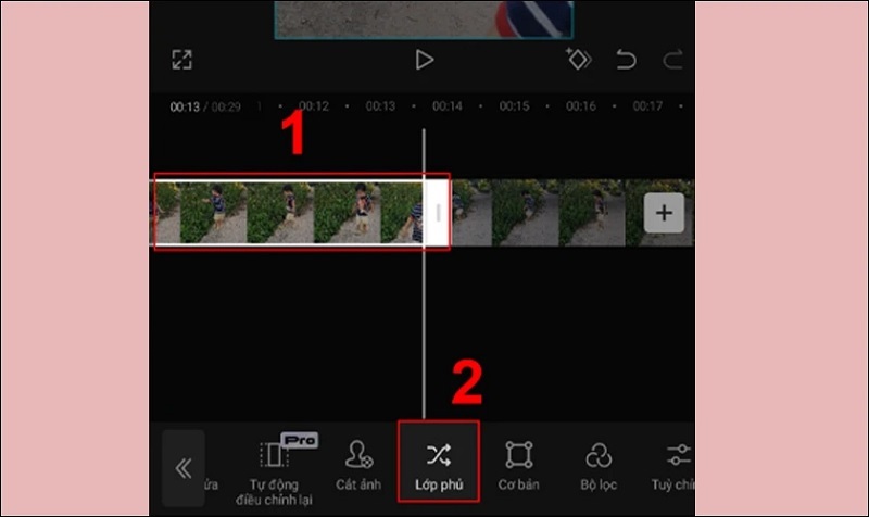 Chọn vào Lớp phủ