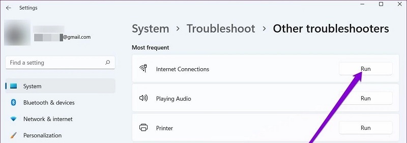 Nhấn vào nút Run