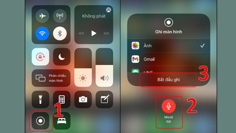 Bật Microphone trước khi bắt đầu ghi màn hình