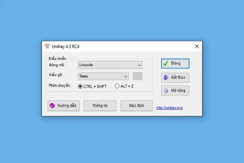 Bản Unikey không phù hợp