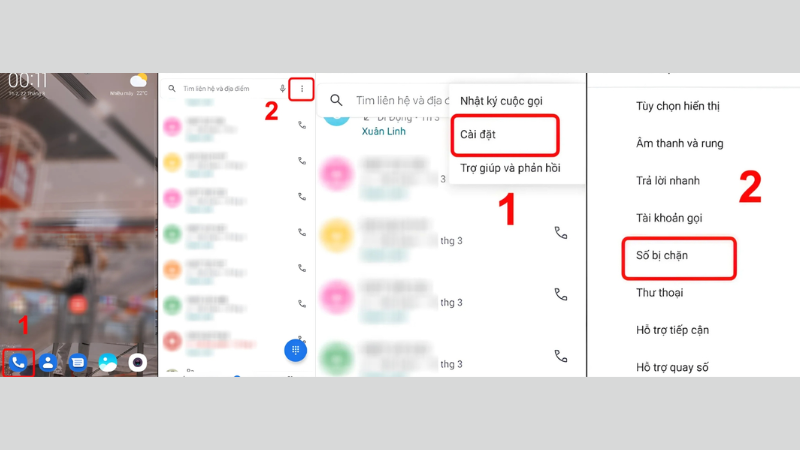 bỏ chặn số điện thoại trên Xiaomi