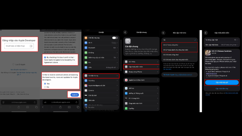 Các Bước Cập Nhật iOS 27.2 RC