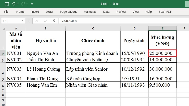 Chọn ô E2 đang chứa công thức Chọn ô E2 đang chứa công thức