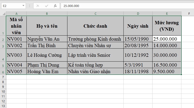 Chọn toàn bộ bảng tính bằng Ctrl+A Chọn toàn bộ bảng tính bằng Ctrl+A