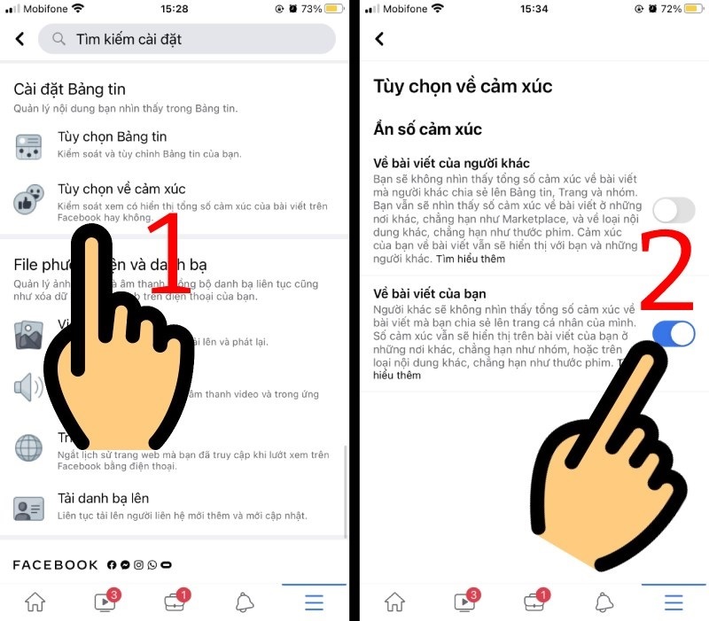 Chọn dòng chữ “Về bài viết của người khác”