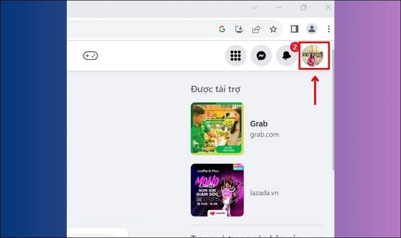 Truy cập vào trang Facebook cá nhân