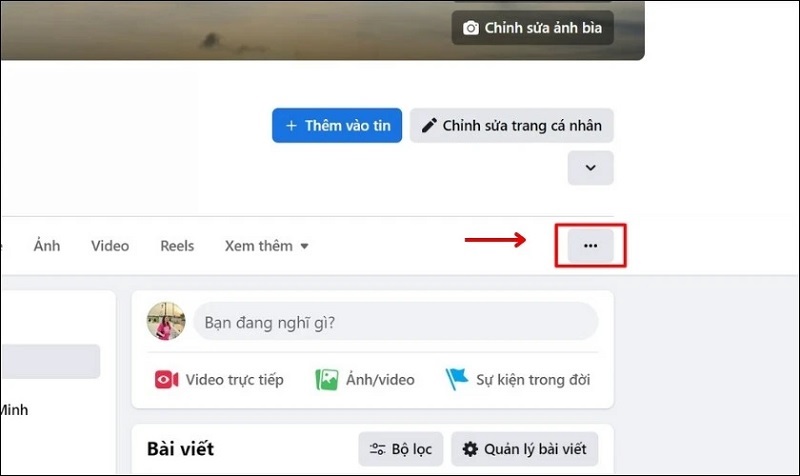 Chọn vào biểu tượng dấu 3 chấm