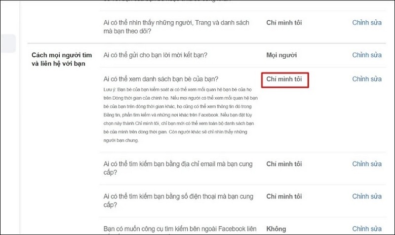 Thiết lập chế độ Chỉ mình tôi