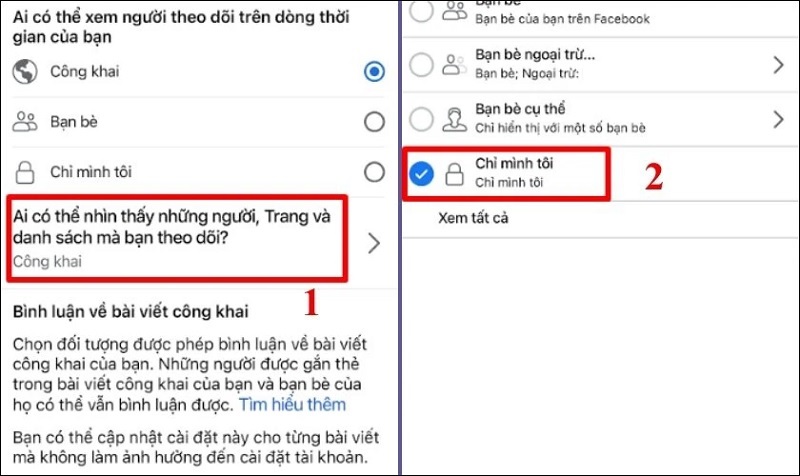 Thiết lập chế độ Chỉ mình tôi