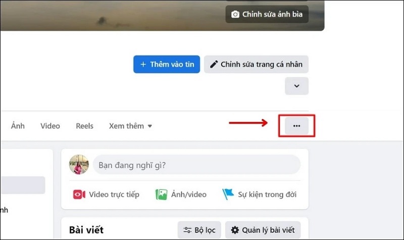 Chọn vào biểu tượng dấu 3 chấm